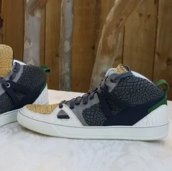 Auth Lanvin Paris high top sneakers tennis shoes