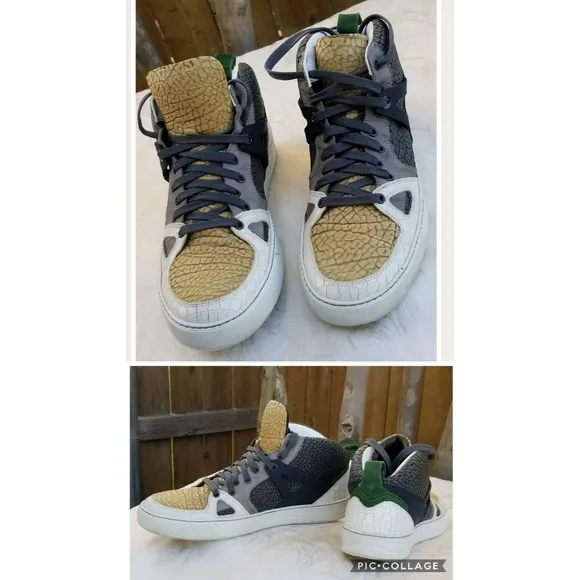 Auth Lanvin Paris high top sneakers tennis shoes