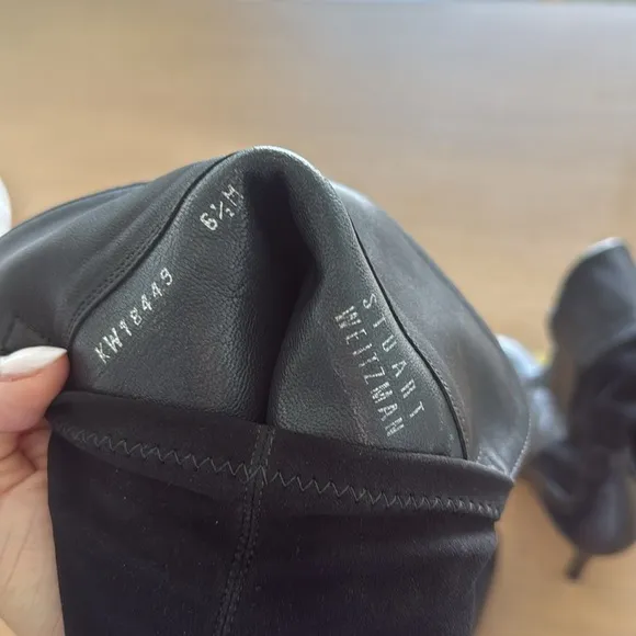 Authentic Stuart weitzman size 36.5 Black over the Knee genuine leather Boots