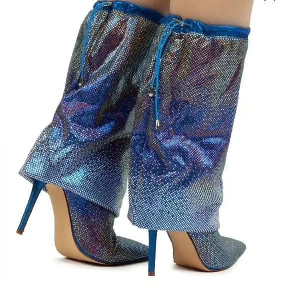 Azalea Wang  Blue Wishful Pointed Toe Bootie