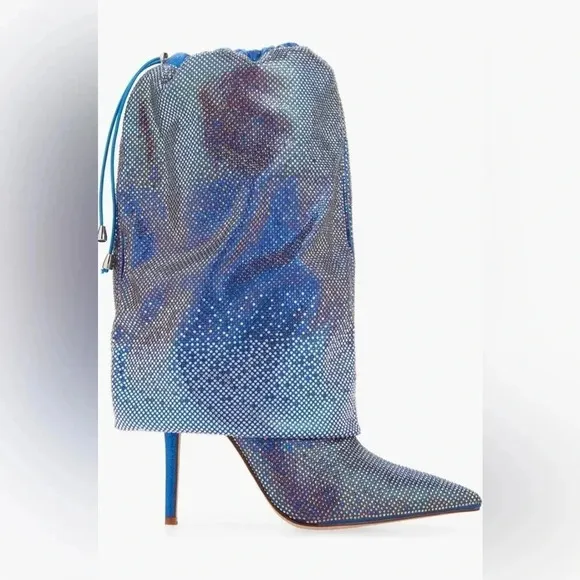 Azalea Wang  Blue Wishful Pointed Toe Bootie