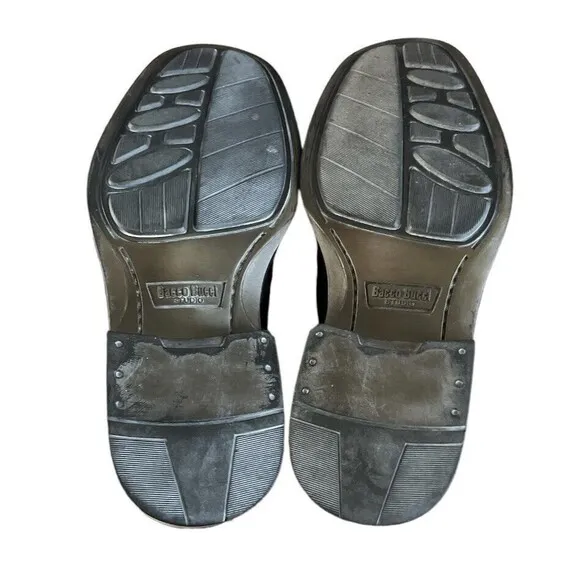 Bacco Bucci Mens Black Leather‎ Slip On Dress Shoes Size 9.5 Made in Italy