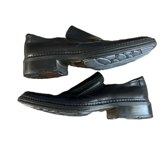 Bacco Bucci Mens Black Leather‎ Slip On Dress Shoes Size 9.5 Made in Italy