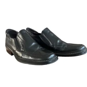 Bacco Bucci Mens Black Leather‎ Slip On Dress Shoes Size 9.5 Made in Italy