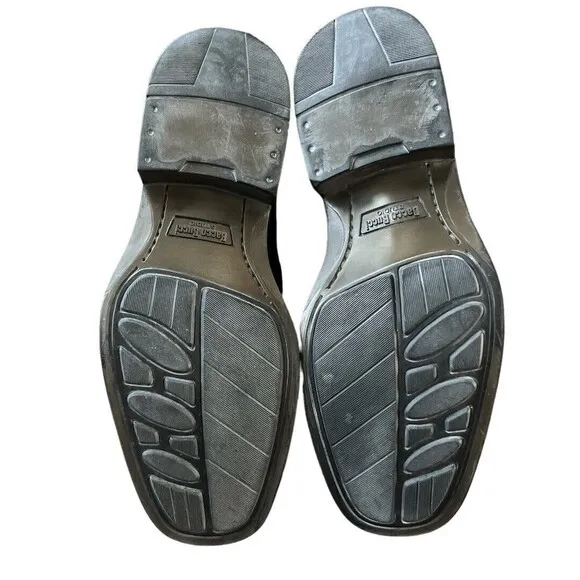 Bacco Bucci Mens Black Leather‎ Slip On Dress Shoes Size 9.5 Made in Italy