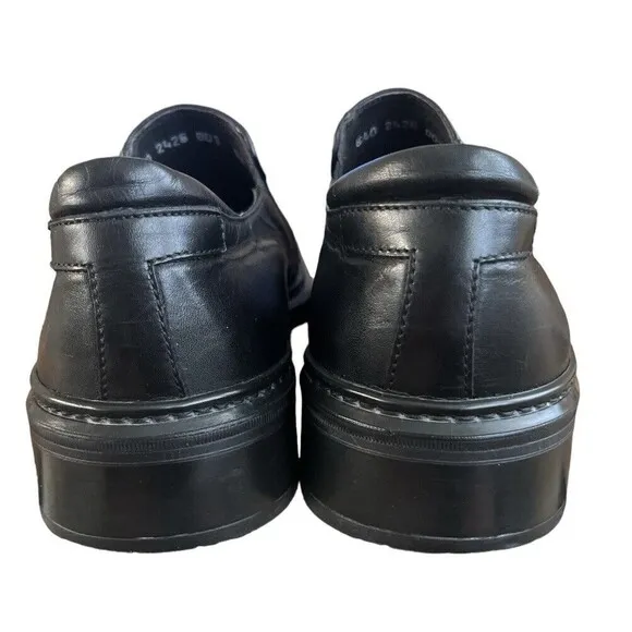 Bacco Bucci Mens Black Leather‎ Slip On Dress Shoes Size 9.5 Made in Italy