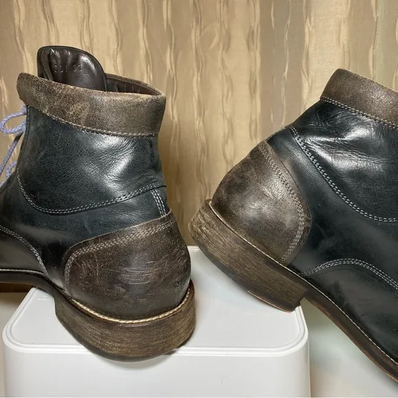 Bacco Bucci Vero Cuoio Men’s 11 Black Brown Italian Leather Ankle Chukka Boot