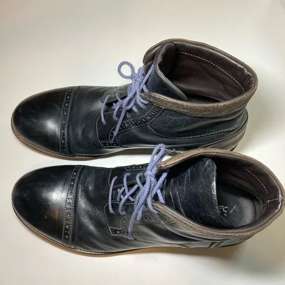 Bacco Bucci Vero Cuoio Men’s 11 Black Brown Italian Leather Ankle Chukka Boot