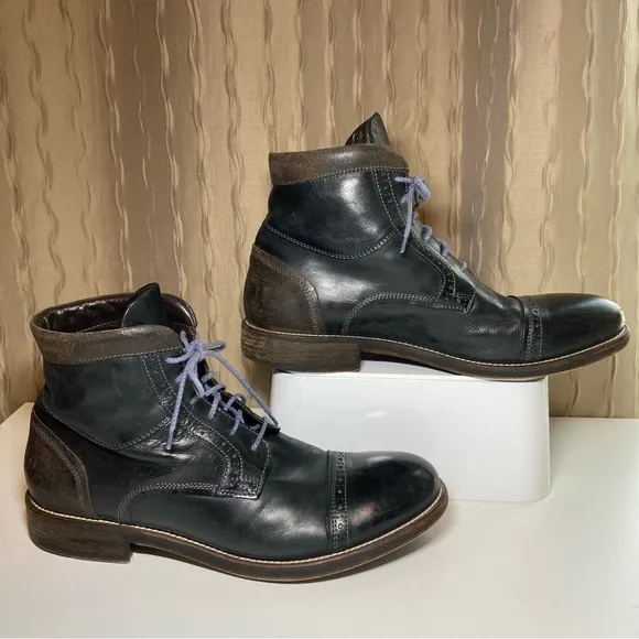 Bacco Bucci Vero Cuoio Men’s 11 Black Brown Italian Leather Ankle Chukka Boot