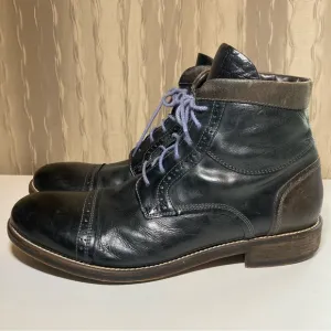 Bacco Bucci Vero Cuoio Men’s 11 Black Brown Italian Leather Ankle Chukka Boot
