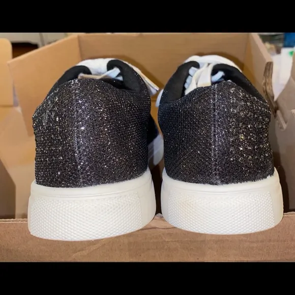 Badgley Mischka black sparkle Ryan sneakers