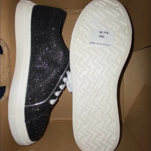 Badgley Mischka black sparkle Ryan sneakers