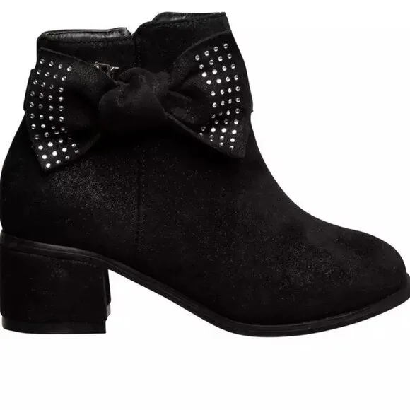 BADGLEY MISCHKA GIRLS BLACK MIRANDA ANKLE BOOTS SIZE 13 NWT