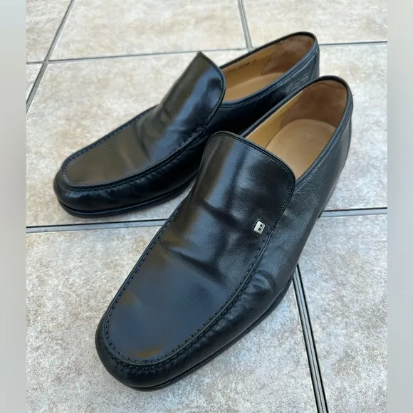 Bally Taurano Men’s Shoes Size 11 EEE Black Leather Slip On Loafers