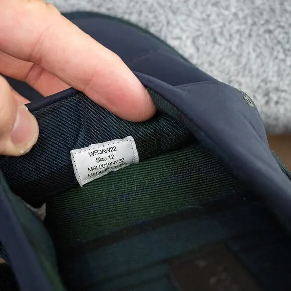 BARBOUR of England Navy Slippers Plaid Inner Men's Size 12 EUC