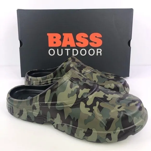 BASS Outdoor Camo Field Slides Clogs Shoes size 12