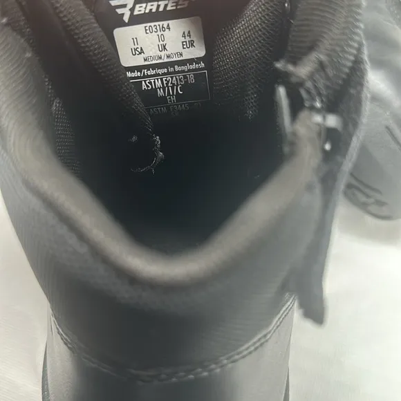 Bates Boots Mens 11 M Tactical Sport 2 Black Comp Safety Toe Mid Zip Lace Up