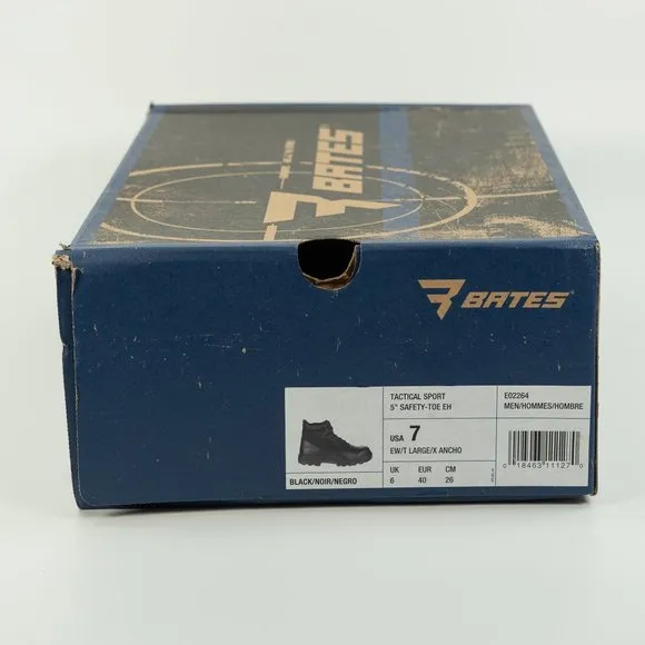 Bates Tactical Sport 5&quot; Safety Composite Toe Side Zip Boots E02264 size 7 WIDE