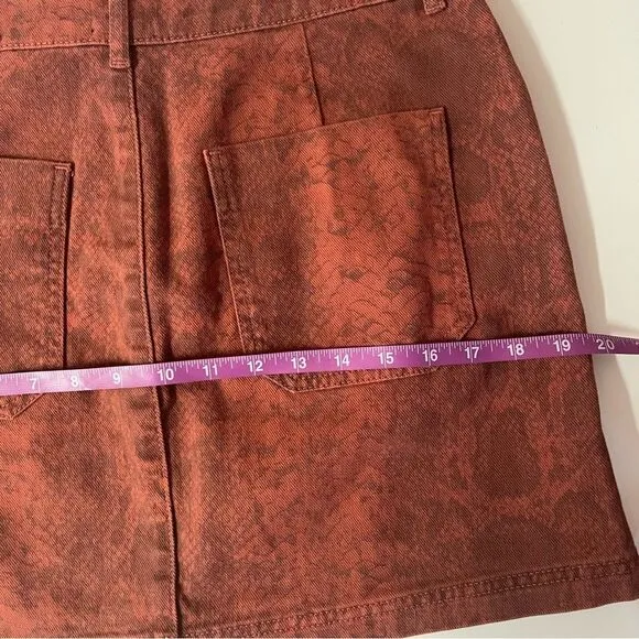 BDG Rust Snake Print Denim Mini Skirt