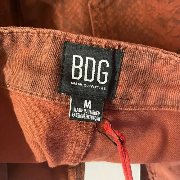 BDG Rust Snake Print Denim Mini Skirt
