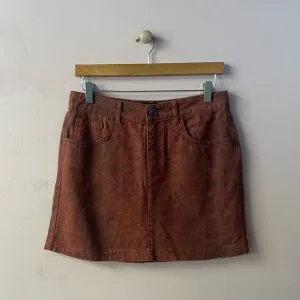 BDG Rust Snake Print Denim Mini Skirt