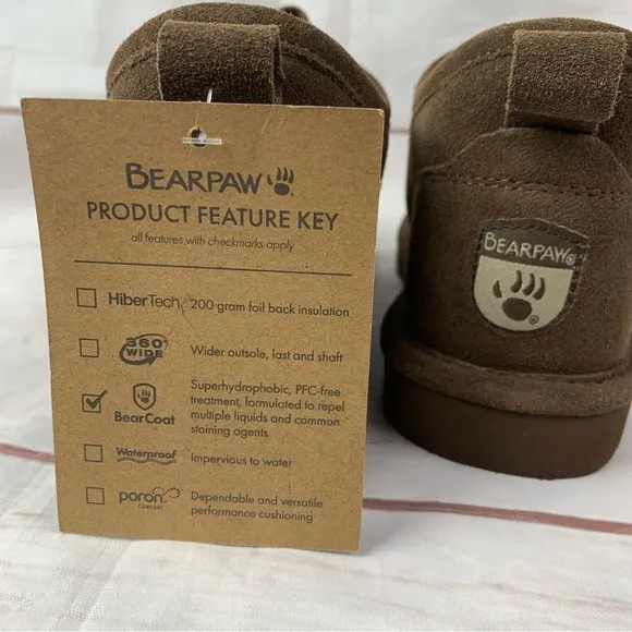 BEARPAW Phoenix Youth US1 UK13 Winter Boot wool kids boys shoes brown suede Snow