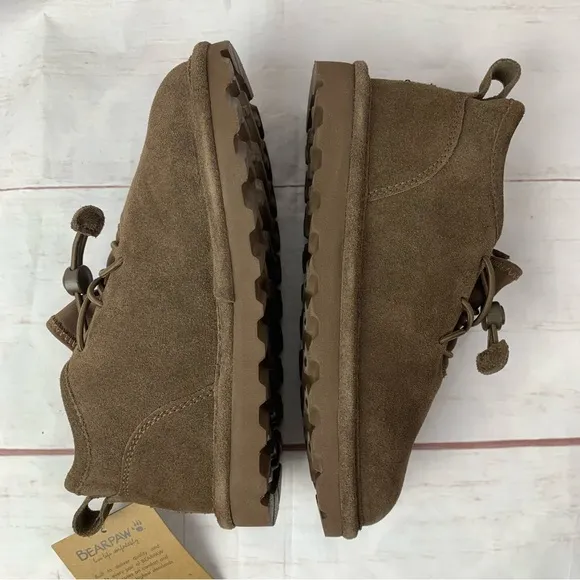 BEARPAW Phoenix Youth US1 UK13 Winter Boot wool kids boys shoes brown suede Snow
