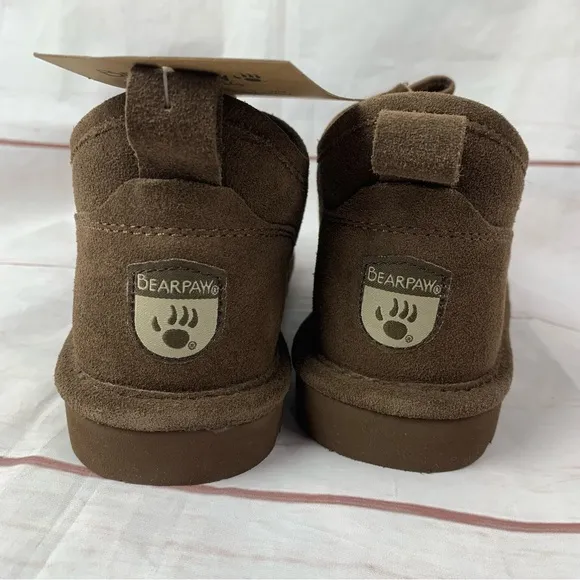 BEARPAW Phoenix Youth US1 UK13 Winter Boot wool kids boys shoes brown suede Snow