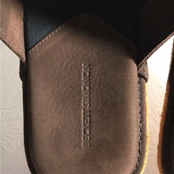 Beckett Simenon Slip On Handmade Larsen Slippers Brown Suede Size 10 Mens