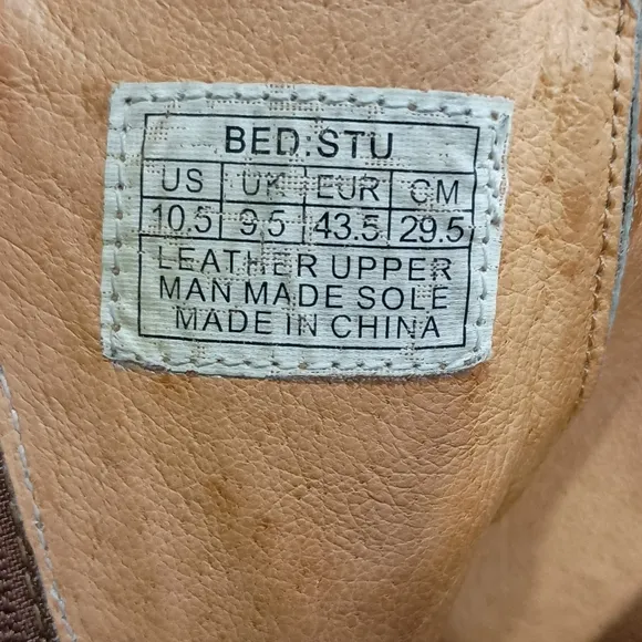 Bed Stu Brown leather side zip chukka boots size 10.5