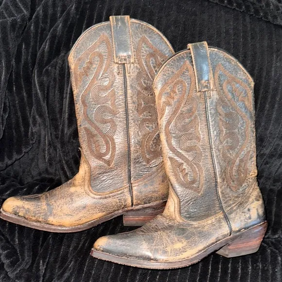 BED STU Distressed Leather Western Boots Cobbler Series Goodyear Benchmade 7.5