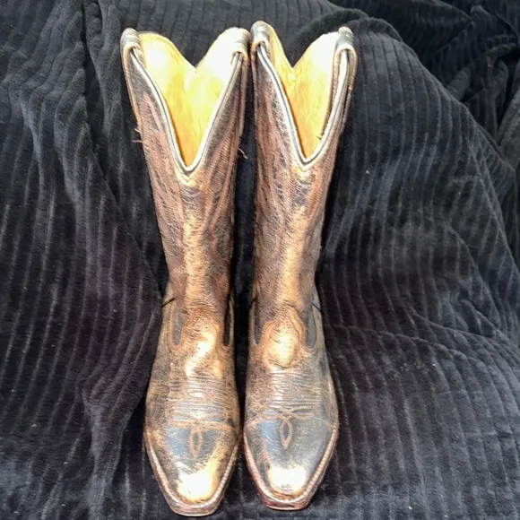 BED STU Distressed Leather Western Boots Cobbler Series Goodyear Benchmade 7.5