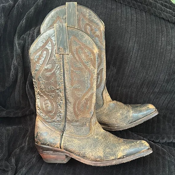 BED STU Distressed Leather Western Boots Cobbler Series Goodyear Benchmade 7.5