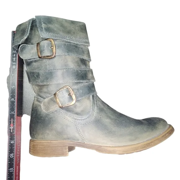 Bed Stu Foldover Distressed Leather Boots, Women's 9