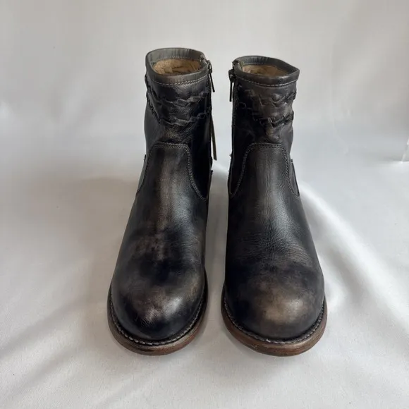 Bed Stu Women's Craven Distressed Leather Fringe Western Ankle Boot Sz 9