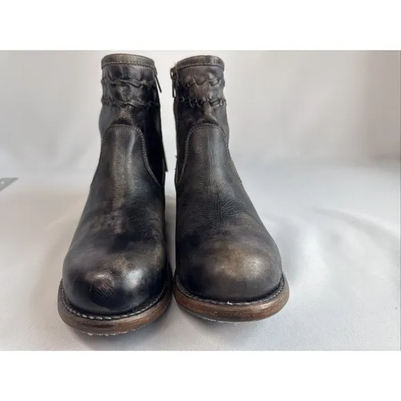 Bed Stu Women's Craven Distressed Leather Fringe Western Ankle Boot Sz 9