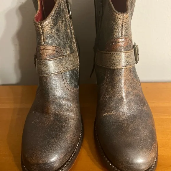 BedStu Bed Stu Cobbler Series Harness Boots Sz 6 Distressed Brown Leather