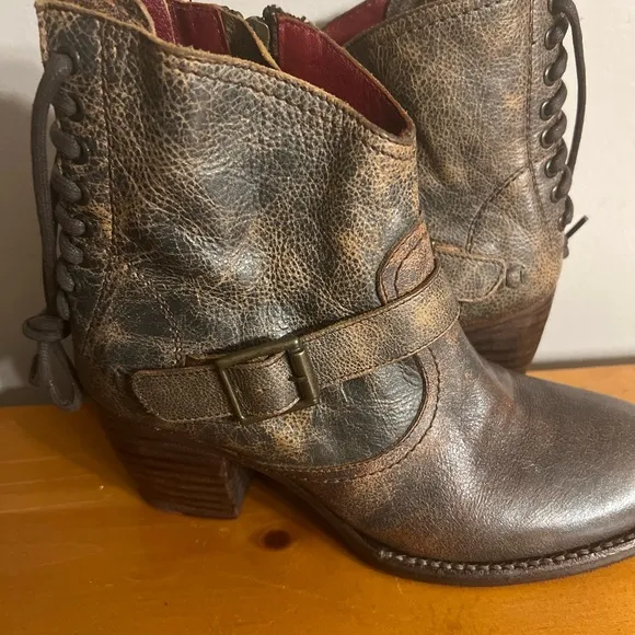 BedStu Bed Stu Cobbler Series Harness Boots Sz 6 Distressed Brown Leather