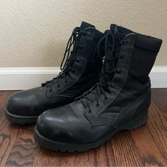 Belleville Steel Toe Hot Weather Combat Boots Men Sz  10.5 R Black 220 TRP ST,