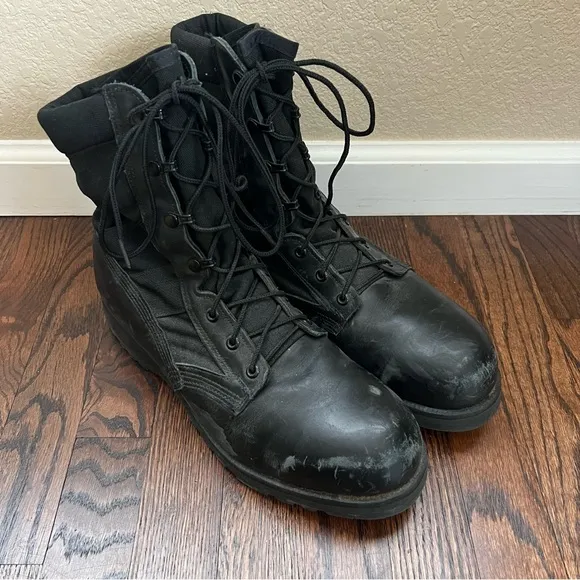 Belleville Steel Toe Hot Weather Combat Boots Men Sz  10.5 R Black 220 TRP ST,