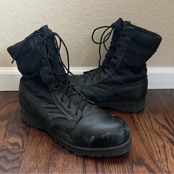 Belleville Steel Toe Hot Weather Combat Boots Men Sz  10.5 R Black 220 TRP ST,