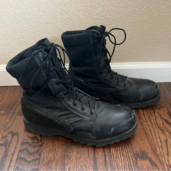 Belleville Steel Toe Hot Weather Combat Boots Men Sz  10.5 R Black 220 TRP ST,