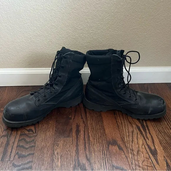 Belleville Steel Toe Hot Weather Combat Boots Men Sz  10.5 R Black 220 TRP ST,