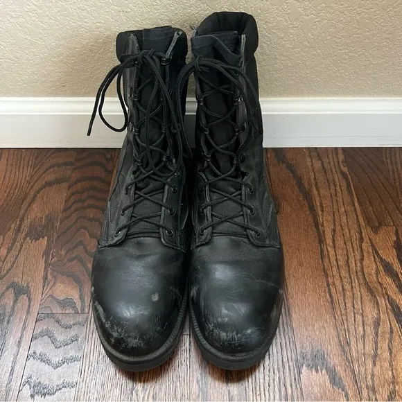 Belleville Steel Toe Hot Weather Combat Boots Men Sz  10.5 R Black 220 TRP ST,