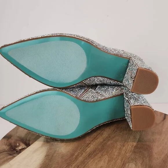 Betsey Johnson Cady Rhinestone Evening Booties Women's Size 9.5
