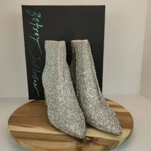 Betsey Johnson Cady Rhinestone Evening Booties Women's Size 9.5
