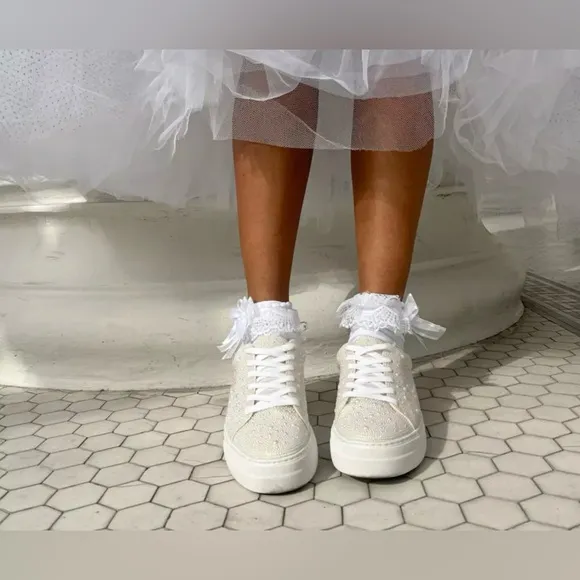Betsey Johnson Sidny Ivory Pearl Sneakers 7.5 | NIB | Perfect for Wedding, Dress