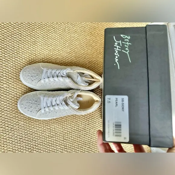 Betsey Johnson Sidny Ivory Pearl Sneakers 7.5 | NIB | Perfect for Wedding, Dress