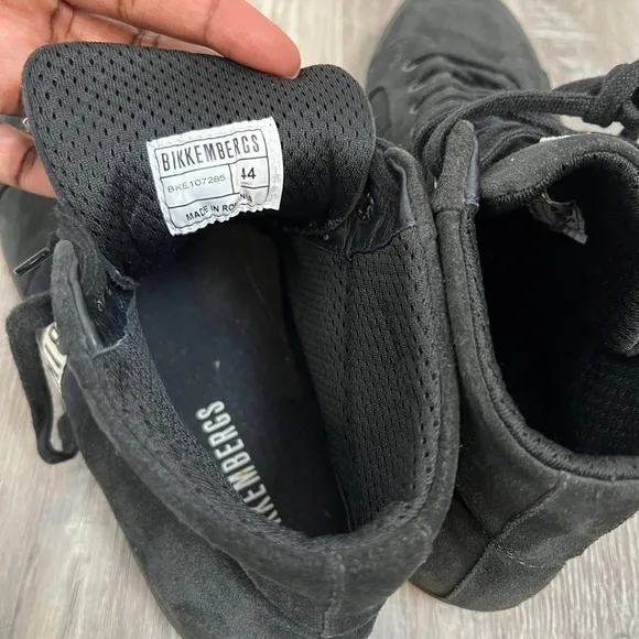 Bikkembergs Black High Top Suede Sneakers