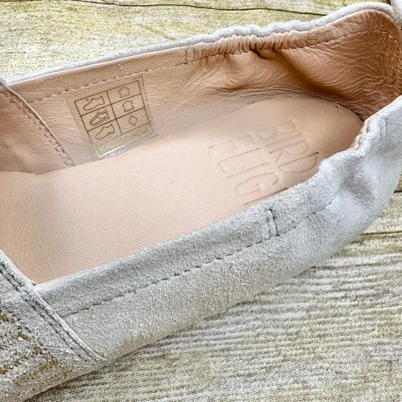 Bird of Flight Embroidered Leather Cream Slip-On Shoes Sundance Anthropologie